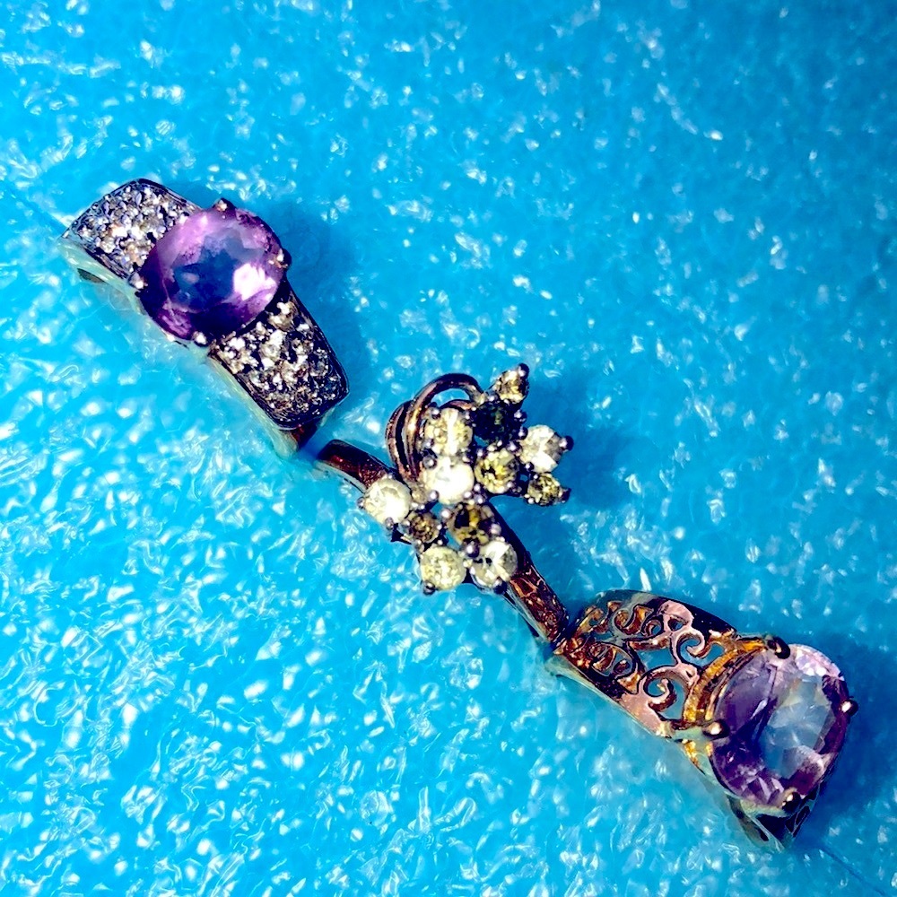 2 + vintage costume ring s lot lavender stone